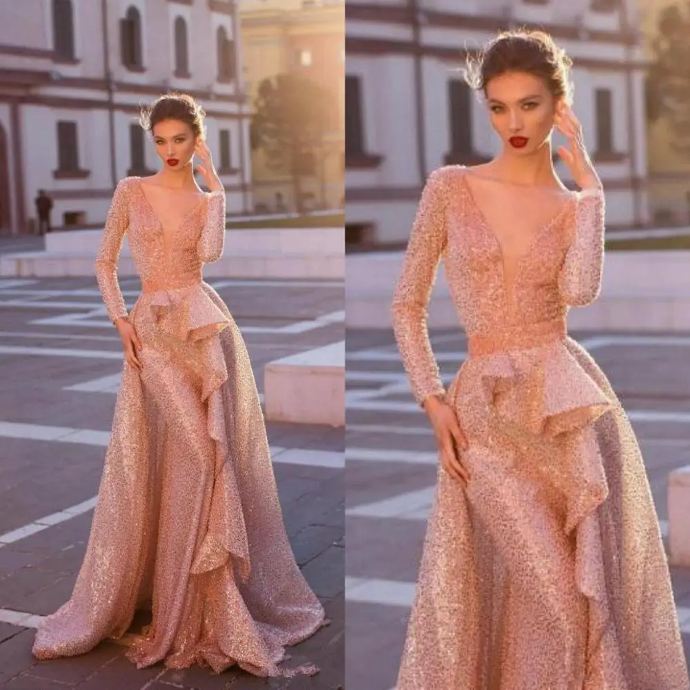 2020 New Mermaid Prom Dresses with Detachable Train V Neck Lace Sequined Evening Gowns Ruffles Formal Occasion Dress
2020 New Mermaid Prom Dresses with Detachable Train V Neck Lace Sequined Evening Gowns Ruffles Formal Occasion Dress