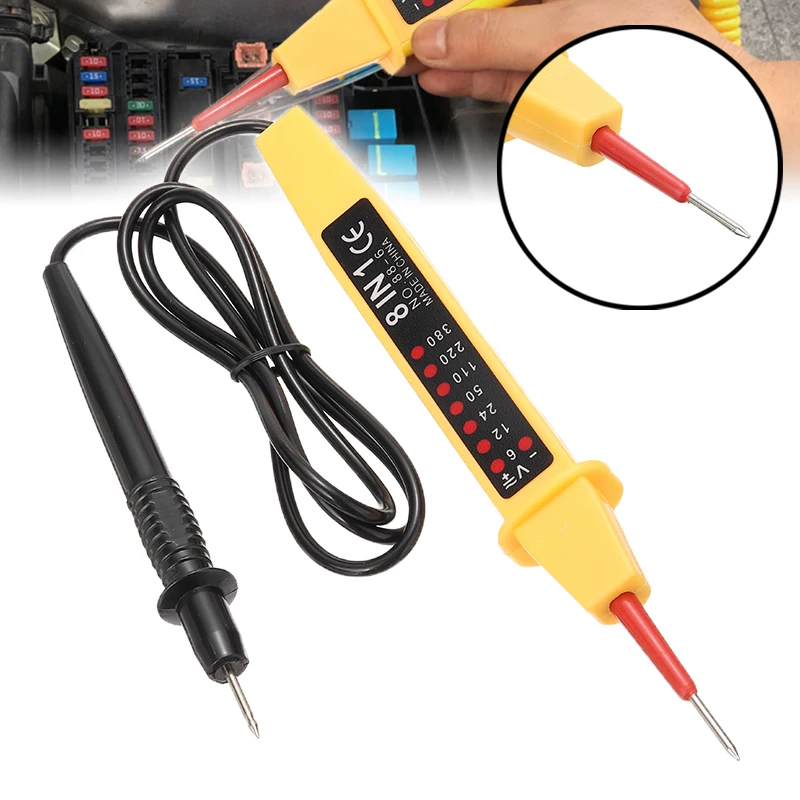 8-In-1 AC DC 6-380V Car Voltage Test Pen Polarity Current Tester Detector Electrical Instruments Voltage Meters
8-In-1 AC DC 6-380V Car Voltage Test Pen Polarity Current Tester Detector Electrical Instruments Voltage Meters