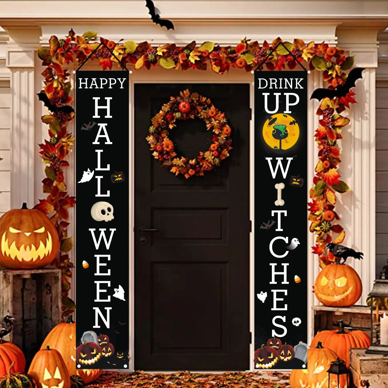 Halloween Door Decorations Couplet Outdoor Hanging Door Union Party Decoration Curtain Couplet Halloween Festival Supplies
Halloween Door Decorations Couplet Outdoor Hanging Door Union Party Decoration Curtain Couplet Halloween Festival Supplies
