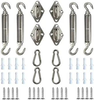 TECHTIMES Sun Shade Sail Hardware Kit for Square/Rectangle/Triangle Sun Shade Sail 304 Anti-Rust Stainless Steel Shade Sail Kit
TECHTIMES Sun Shade Sail Hardware Kit for Square/Rectangle/Triangle Sun Shade Sail 304 Anti-Rust Stainless Steel Shade Sail Kit