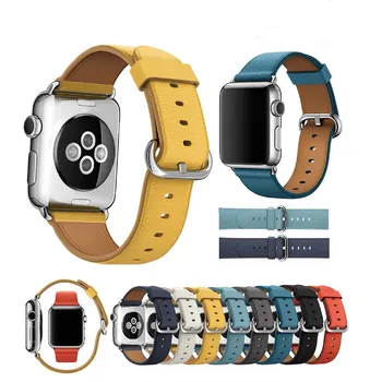 

Genuine Leather Watch Band for iWatch 1 2 3 4 5 Cow Leather Apple Watchband Litchi Texture Watch Strap 38mm 40mm 42mm 44mm