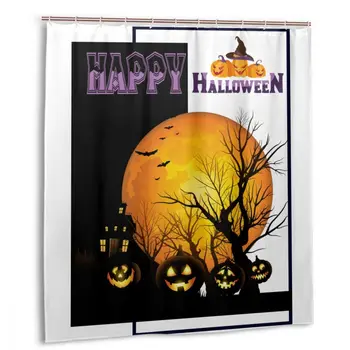 CHARM HOME Happy Halloween Autumn Tree & Pumpkin Plastic Shower Curtain 66x72 In Customized Bathroom Waterproof Polyester
CHARM HOME Happy Halloween Autumn Tree & Pumpkin Plastic Shower Curtain 66x72 In Customized Bathroom Waterproof Polyester