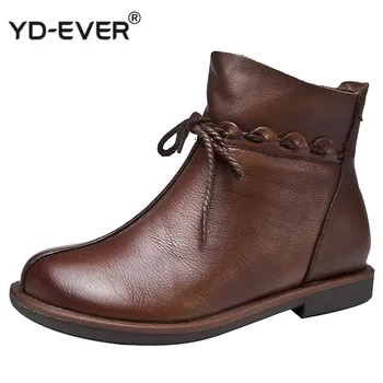 New Autumn Fashion Women Genuine Leather Boots Handmade Vintage Flat Ankle Botines Shoes Woman Winter botas
New Autumn Fashion Women Genuine Leather Boots Handmade Vintage Flat Ankle Botines Shoes Woman Winter botas