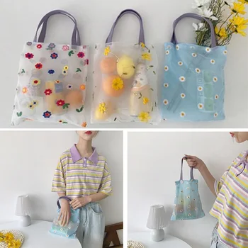 1pc 3d Embroidered Portable Shopping Bag Beach Wind Translucent Mesh Bag Small Bag
1pc 3d Embroidered Portable Shopping Bag Beach Wind Translucent Mesh Bag Small Bag