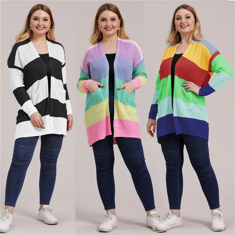 L - 3XL Ladies Cardigans Sweaters Long Sleeve Tops Clothes for Female 2019 Winter Fall Knit Sweater Women Striped Ugly Christmas
L - 3XL Ladies Cardigans Sweaters Long Sleeve Tops Clothes for Female 2019 Winter Fall Knit Sweater Women Striped Ugly Christmas