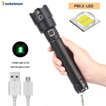 8000 LM Rechargeable Flashlight Bright Zoomable P90.2 LED Torch Tactical Light 2x18650 26650 Battery
8000 LM Rechargeable Flashlight Bright Zoomable P90.2 LED Torch Tactical Light 2x18650 26650 Battery