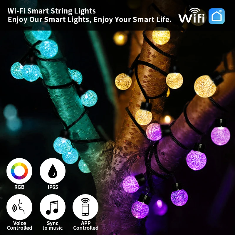 Smart LED Lights String APP Control New Year's Garland Xmas Tree RGB Lights Garlands Christmas Decoration Lights for Outdoor
Smart LED Lights String APP Control New Year's Garland Xmas Tree RGB Lights Garlands Christmas Decoration Lights for Outdoor