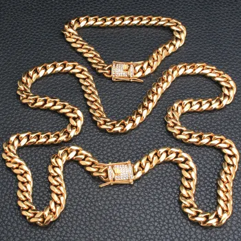 High Quality Fashion Stainless Steel Jewelry Set Gold Color 10MM Big Necklace Bracelet For Man & Woman Party Gift SGKAAALB
High Quality Fashion Stainless Steel Jewelry Set Gold Color 10MM Big Necklace Bracelet For Man & Woman Party Gift SGKAAALB