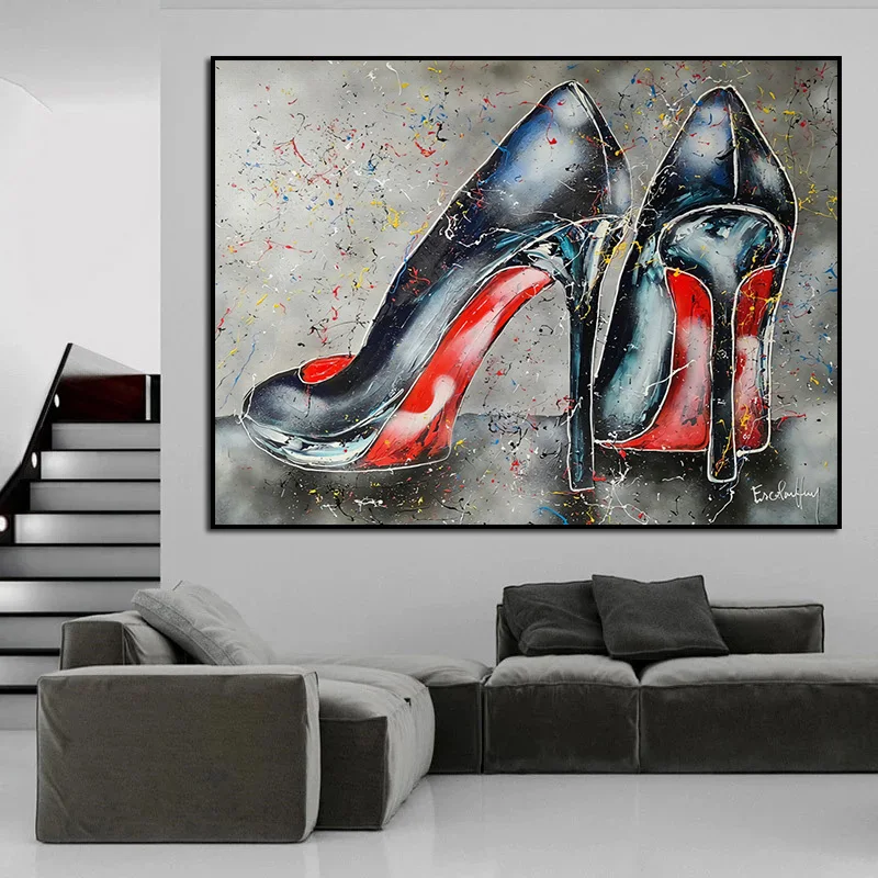 

Pop Art High Heel Shoes Poster and Print Abstract Graffiti Canvas Painting Cuadros Modern Living Room Home Decor Wall Pictures