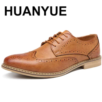 Spring Autumn Men Leather Shoes Fashion Pointed Toe Business Men Shoes Low Lace-Up Brogue Shoes Men Wedding Shoes Zapatos Hombre 
Spring Autumn Men Leather Shoes Fashion Pointed Toe Business Men Shoes Low Lace-Up Brogue Shoes Men Wedding Shoes Zapatos Hombre