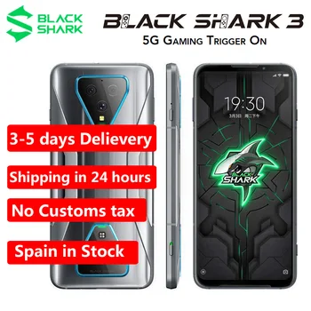 Spain Warehouse EU Version Xiaomi Black Shark 3 5G Gaming phone 6.67" 8GB 128GB Snapdragon 865 64MP Android Dual SIM Cell Phone 
Spain Warehouse EU Version Xiaomi Black Shark 3 5G Gaming phone 6.67" 8GB 128GB Snapdragon 865 64MP Android Dual SIM Cell Phone