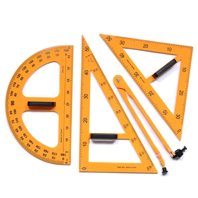 Multifunction Teaching Ruler Set Triangle Compasses Protractor Measurement Ruler X6HB
Multifunction Teaching Ruler Set Triangle Compasses Protractor Measurement Ruler X6HB