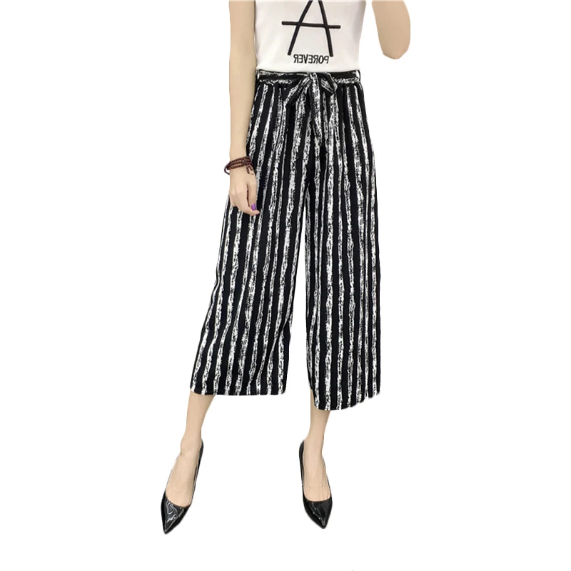 Ladies Spring Autumn Long Pants Grid Stripe Print The Belt Wide Leg Trousers Loose Women Pants Ink Stripe M
Ladies Spring Autumn Long Pants Grid Stripe Print The Belt Wide Leg Trousers Loose Women Pants Ink Stripe M