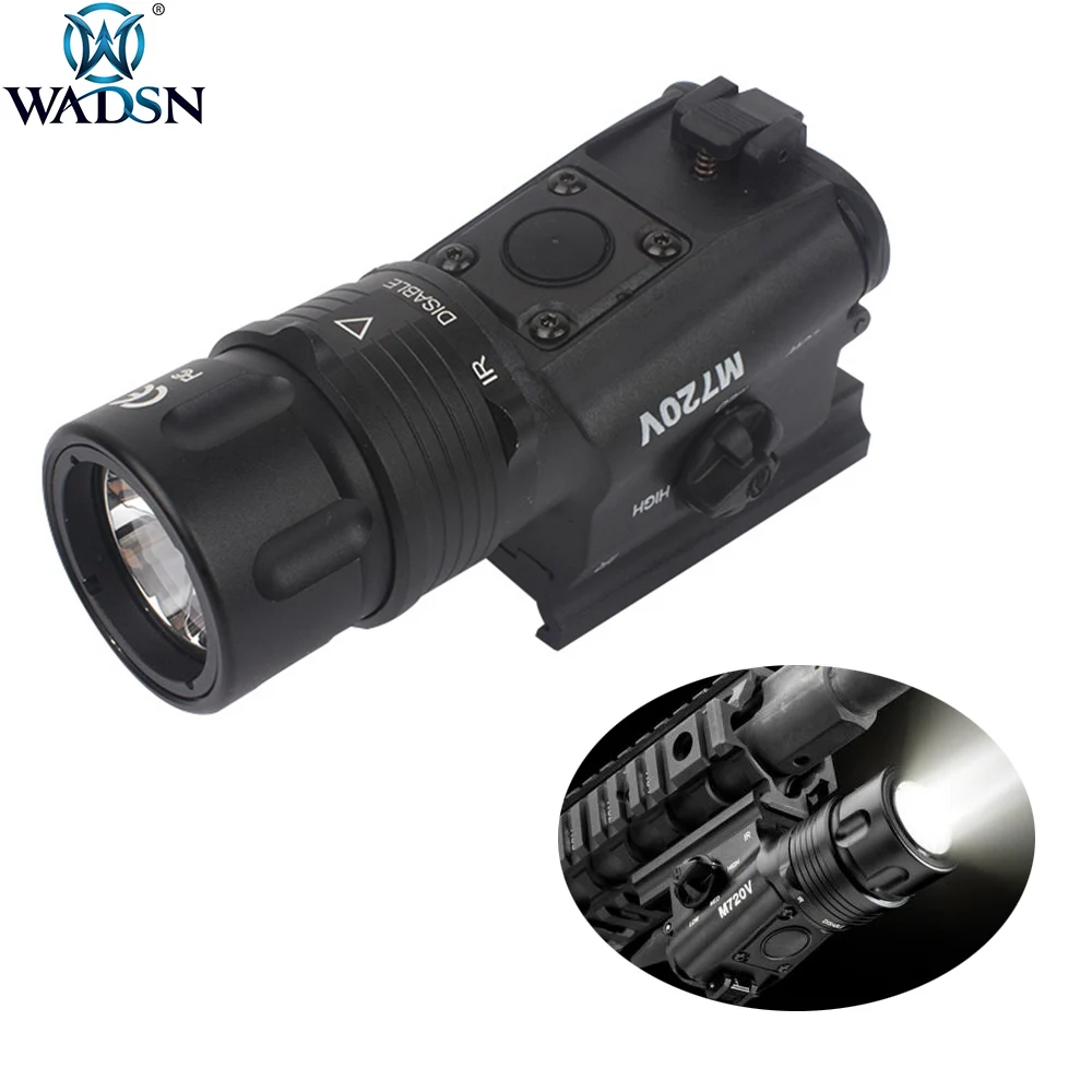 WADSN Tactical Softair Weapon M720V Flashlight Strobe Output Gun Light with M93 Tactical Light Mount
WADSN Tactical Softair Weapon M720V Flashlight Strobe Output Gun Light with M93 Tactical Light Mount