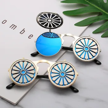 Steampunk flip sunglasses for women's classic colorful blue lenses personality metal retro high-end luxury sunglasses for men
Steampunk flip sunglasses for women's classic colorful blue lenses personality metal retro high-end luxury sunglasses for men
