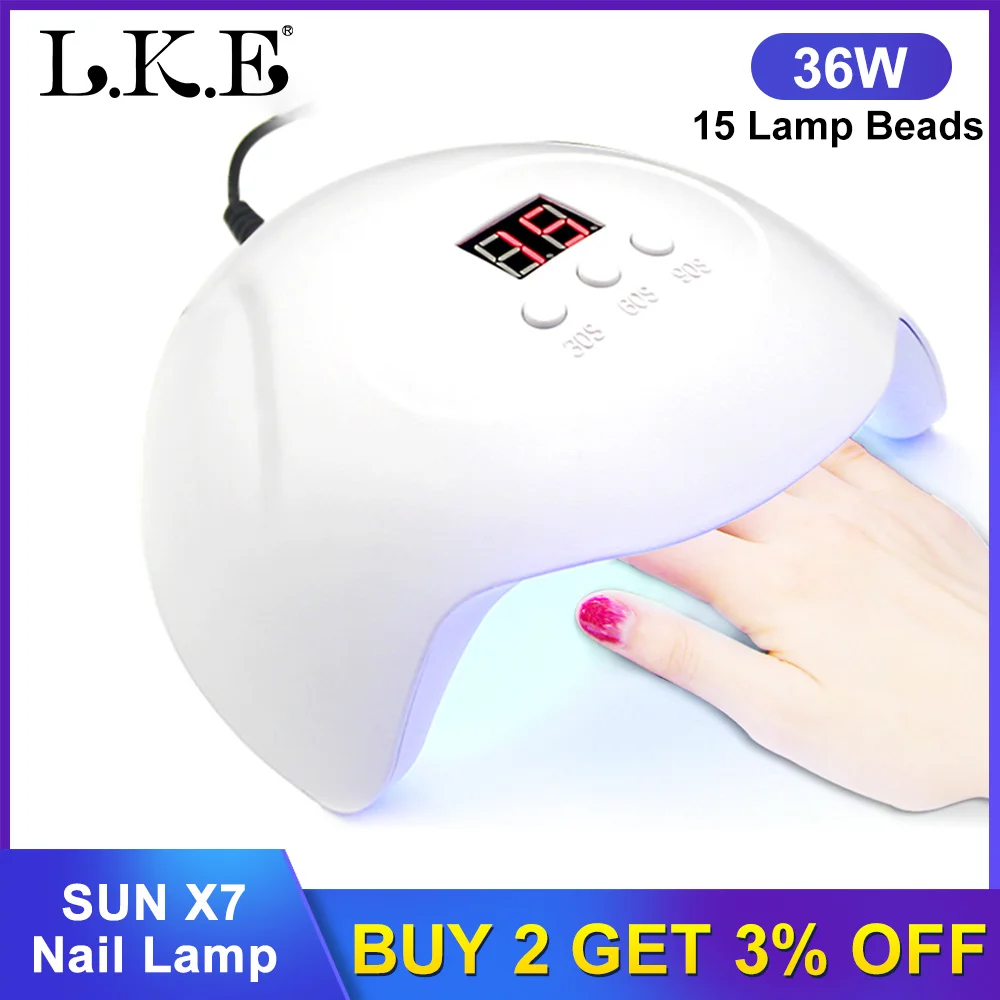 LKE 48W Nail Lamp For Curing ALL Gel Polish UV LED Lamp Machine With Automatic Sensor Portable Salon Art Tools Nail Dryer Lamp
LKE 48W Nail Lamp For Curing ALL Gel Polish UV LED Lamp Machine With Automatic Sensor Portable Salon Art Tools Nail Dryer Lamp