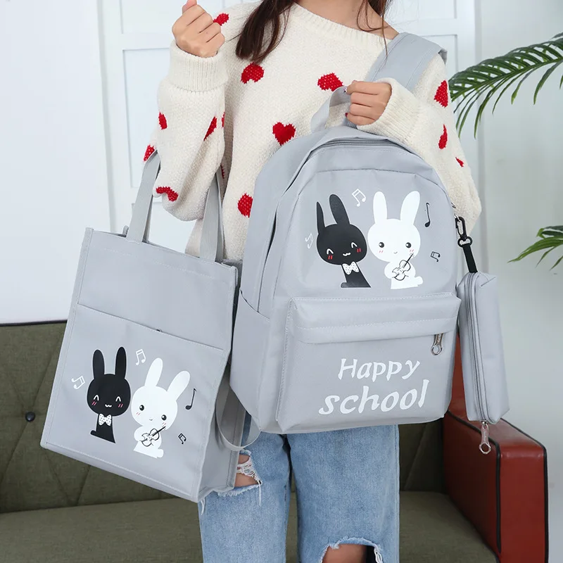 Cartoon Oxford Cloth Backpack Lovers Rabbit Primary Children Shoulder Female Leisure Bag Send bu xi dai Pencil Case
Cartoon Oxford Cloth Backpack Lovers Rabbit Primary Children Shoulder Female Leisure Bag Send bu xi dai Pencil Case