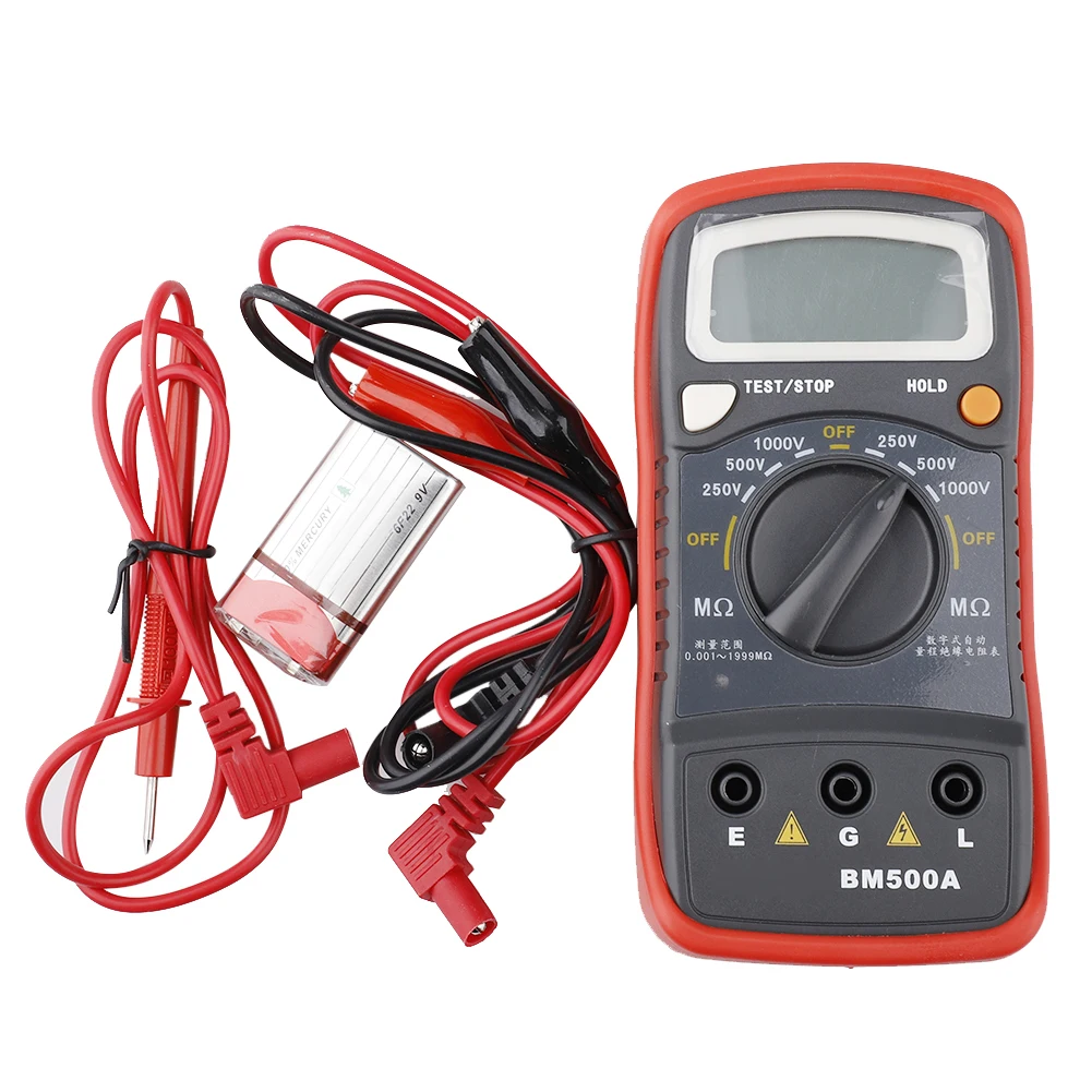 Digital Insulation Resistance Megohmmeter Multimeter BM500A 1000V 1999M Professional Test Tools for Current Voltage Testing
Digital Insulation Resistance Megohmmeter Multimeter BM500A 1000V 1999M Professional Test Tools for Current Voltage Testing