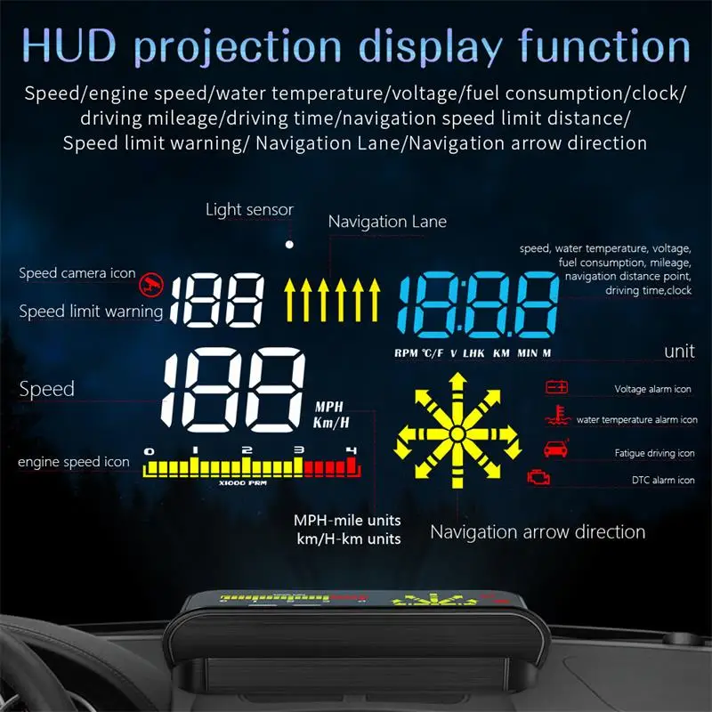 Driintel-M15 Head Up Display OBD+ Navigation Version Speedometer Speed Warning Windshield Projection Alarm System
Driintel-M15 Head Up Display OBD+ Navigation Version Speedometer Speed Warning Windshield Projection Alarm System