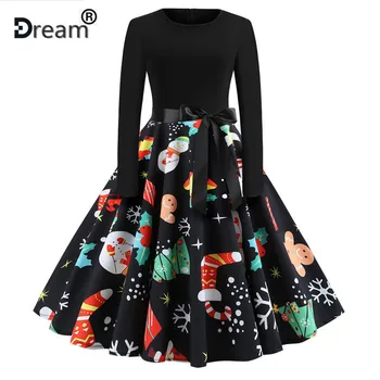 Christmas Printed Vintage Dress Women Autumn Winter Long Sleeve A-line Party Dress Vestidos Pin Up 50s 60s Robe Femme Plus Size
Christmas Printed Vintage Dress Women Autumn Winter Long Sleeve A-line Party Dress Vestidos Pin Up 50s 60s Robe Femme Plus Size