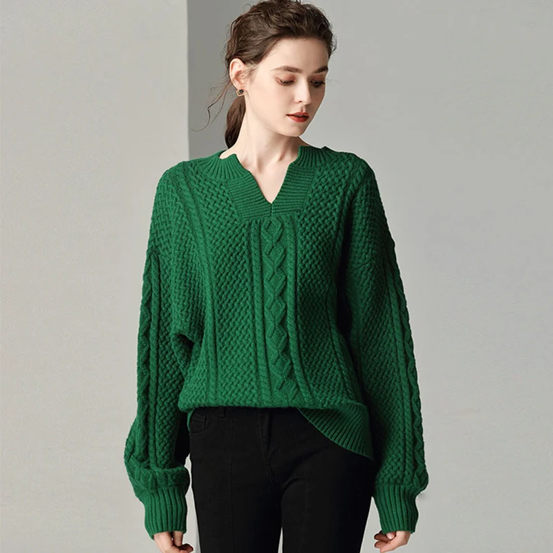 2019 New Sweater Women Wool Knitted V-neck Pullovers Stretchable Green Winter Clothes for Women
2019 New Sweater Women Wool Knitted V-neck Pullovers Stretchable Green Winter Clothes for Women
