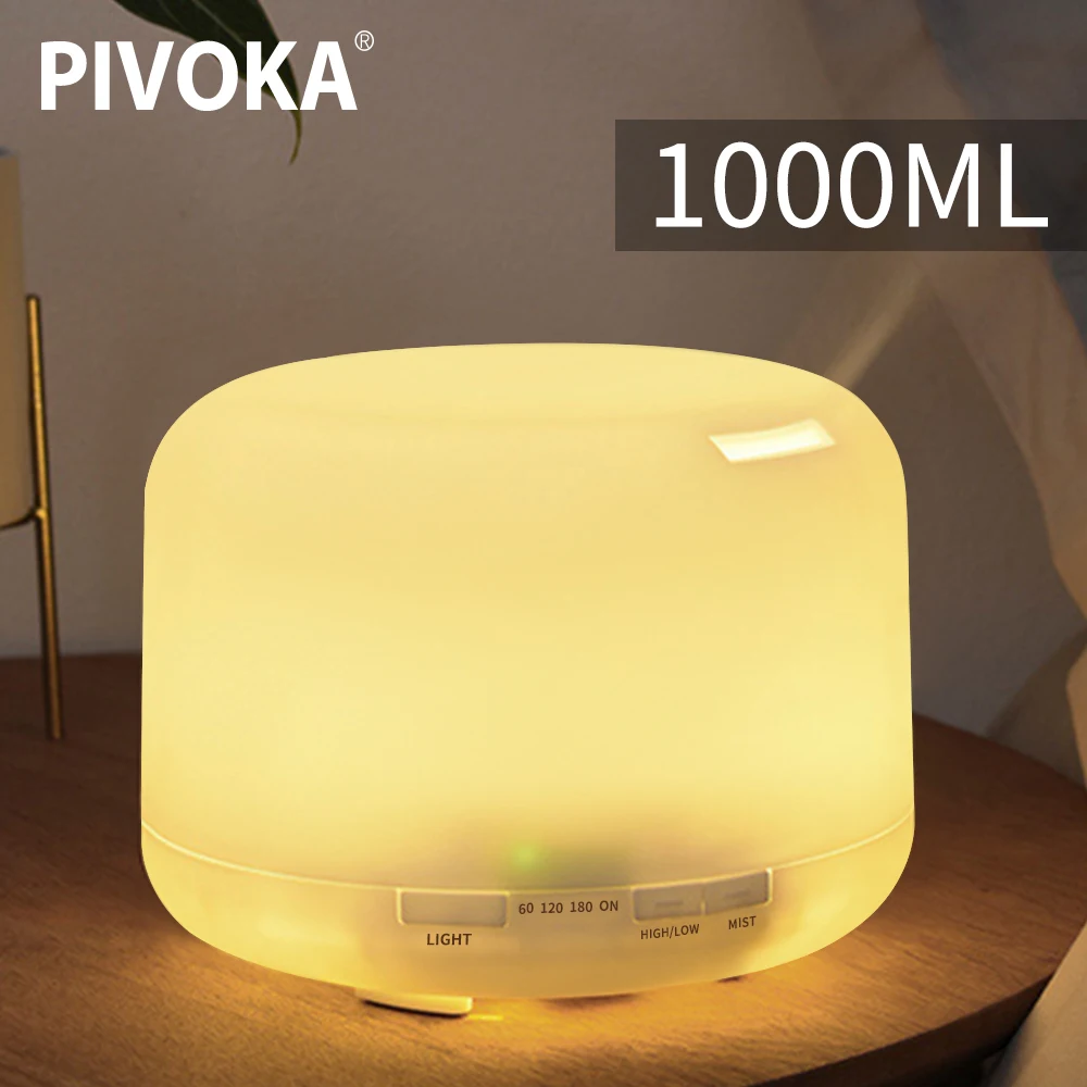 PIVOKA 1000ml Air Humidifier Aroma Diffuser For Essential Oil Aromatherapy Ultrasonic Humidifier Large capacity Mist Maker
PIVOKA 1000ml Air Humidifier Aroma Diffuser For Essential Oil Aromatherapy Ultrasonic Humidifier Large capacity Mist Maker