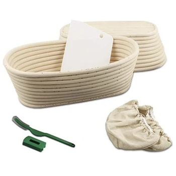 1 Set 10 Inch Bread Proofing Basket-Banneton Proofing Basket-Sourdough Basket Set for Home Bakers Artisan Bread Making 
1 Set 10 Inch Bread Proofing Basket-Banneton Proofing Basket-Sourdough Basket Set for Home Bakers Artisan Bread Making