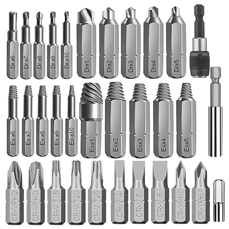 33 PCS Damaged Screw Extractor Tool NASUM Bolt Extractor Kit Magnetic Extension Bit Holder Sleeve Adapter Broken Bolt Peeling
33 PCS Damaged Screw Extractor Tool NASUM Bolt Extractor Kit Magnetic Extension Bit Holder Sleeve Adapter Broken Bolt Peeling