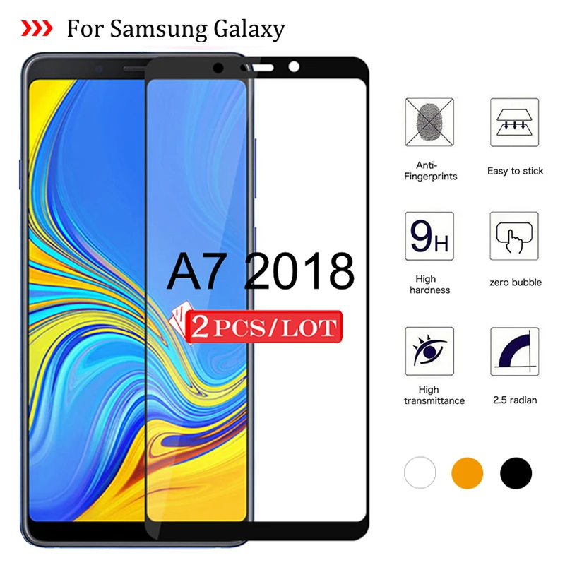 2Pcs SamsungA7 Glass Protective Film for Samsung Galaxy A7 2018 Screen Protector Sansung Sumsung A 7 A750 7A Tepmered | Мобильные