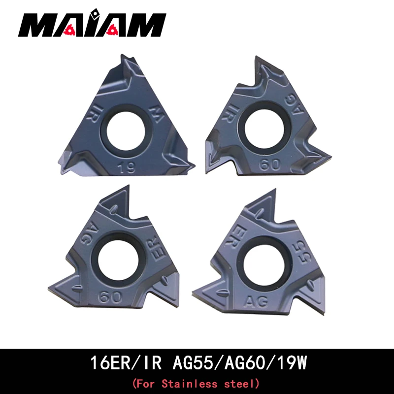 Резьбовые вставки 16ER AG55 AG60 3 0 16IR 19W внутренняя и внешняя Резьбовая вставка из