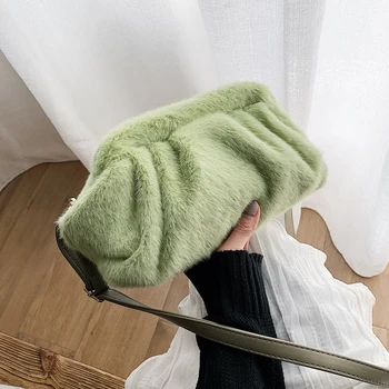 2019 New Ladies Pleated Dumplings Bags Women Fashion Plush Shoulder Messenger Bags Casual Solid Female Handbags Women Clip Bag 
2019 New Ladies Pleated Dumplings Bags Women Fashion Plush Shoulder Messenger Bags Casual Solid Female Handbags Women Clip Bag