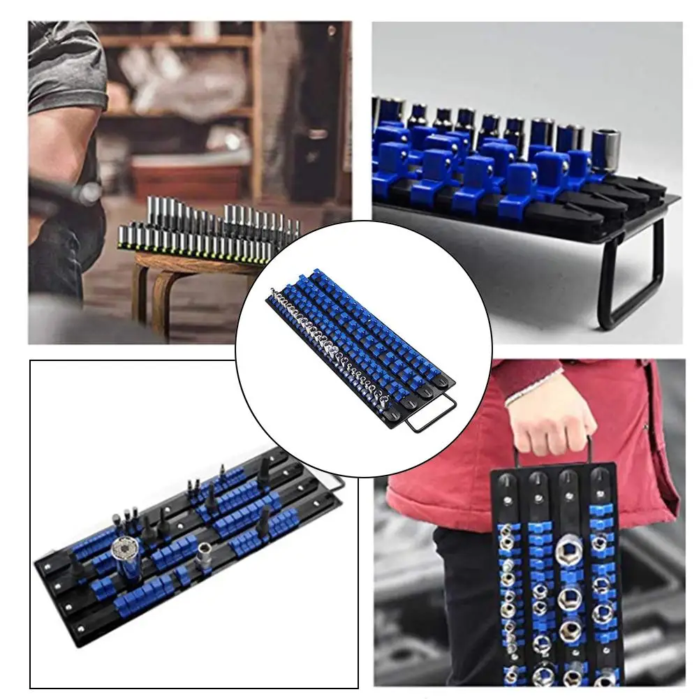 80PCS Socket Organizer Premium Quality Socket Holder 26PCS 1/4 Inch 30PCS 3/8 Inch 24PCS 1/2 Inch Portable Socket Organizer Tray
80PCS Socket Organizer Premium Quality Socket Holder 26PCS 1/4 Inch 30PCS 3/8 Inch 24PCS 1/2 Inch Portable Socket Organizer Tray