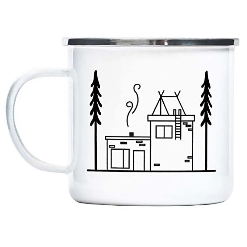 

Classic Series Enamel Camping Coffee Mug Retro Enamel Birthday Christmas Outdoors Metal Enamel Campfire Cup