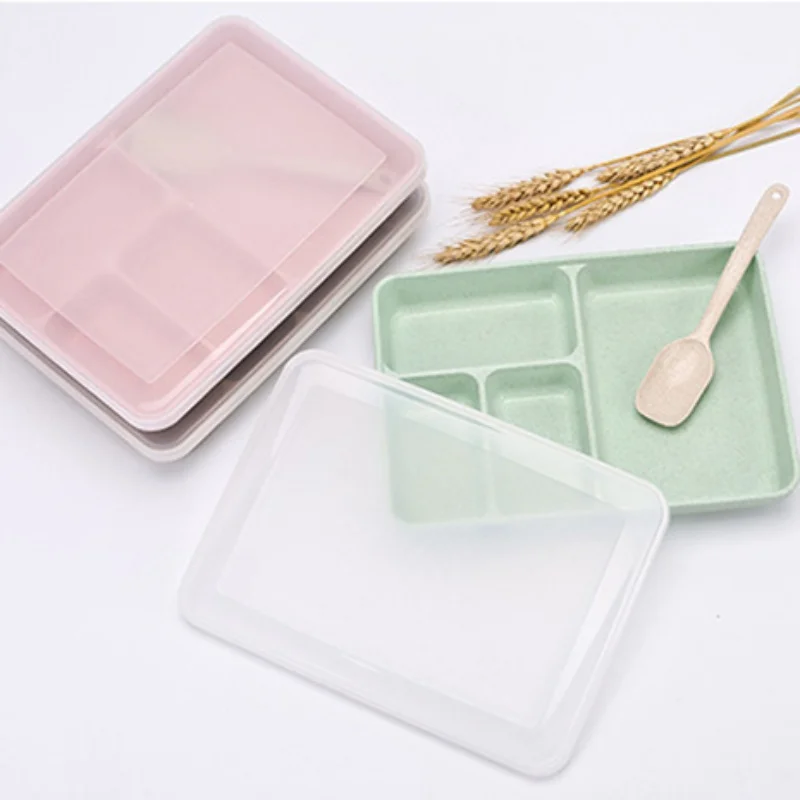 Wheat Straw Compartment Sealed Lunch Box Portable Bento Box With Spoon For Microwave Heating
Wheat Straw Compartment Sealed Lunch Box Portable Bento Box With Spoon For Microwave Heating
