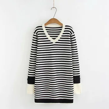 Plus Size Korean Loose Basic knitted Thicken Sweaters Women Long Sleeved Casual Stripe Mini Dress
Plus Size Korean Loose Basic knitted Thicken Sweaters Women Long Sleeved Casual Stripe Mini Dress