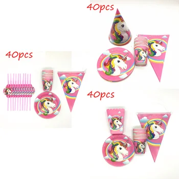 Unicorn Theme 40 pcs Kids Birthday Party Decorations Disposable Cups Plate Flags Caps/Popcorn boxs/Straws Tableware Set Supplies
Unicorn Theme 40 pcs Kids Birthday Party Decorations Disposable Cups Plate Flags Caps/Popcorn boxs/Straws Tableware Set Supplies