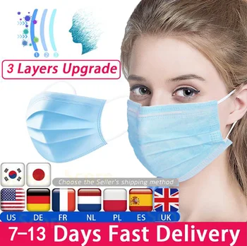 Fast delivery Hot Sale 3-layers mask 50pcs Face Mouth Masks Non Woven Disposable Anti-Dust Meltblown cloth Masks Earloops Masks
Fast delivery Hot Sale 3-layers mask 50pcs Face Mouth Masks Non Woven Disposable Anti-Dust Meltblown cloth Masks Earloops Masks