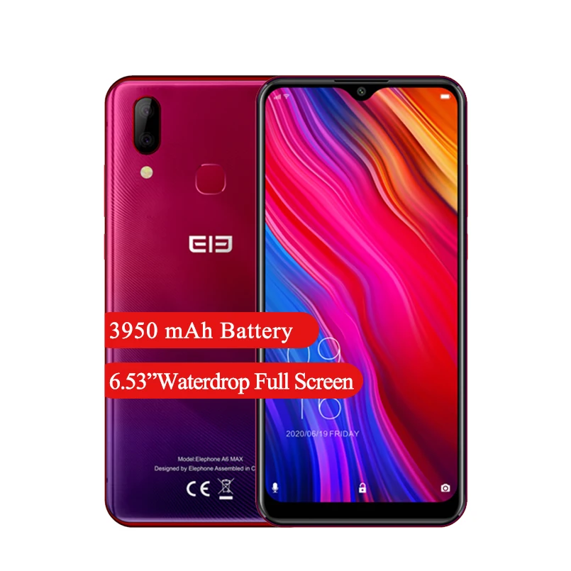 Elephone A6 MAX мобильный телефон 4 Гб 64 MT6762V 6 53 ''экран 1560x720 отпечаток пальца