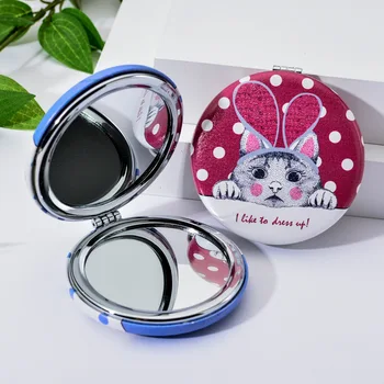 PU Leather Cosmetic Mirror for Ladies Cute Dog Cat Pattern Women Makeup Mirrors Double-sided Pink Dot Girls Beauty Accessories
PU Leather Cosmetic Mirror for Ladies Cute Dog Cat Pattern Women Makeup Mirrors Double-sided Pink Dot Girls Beauty Accessories