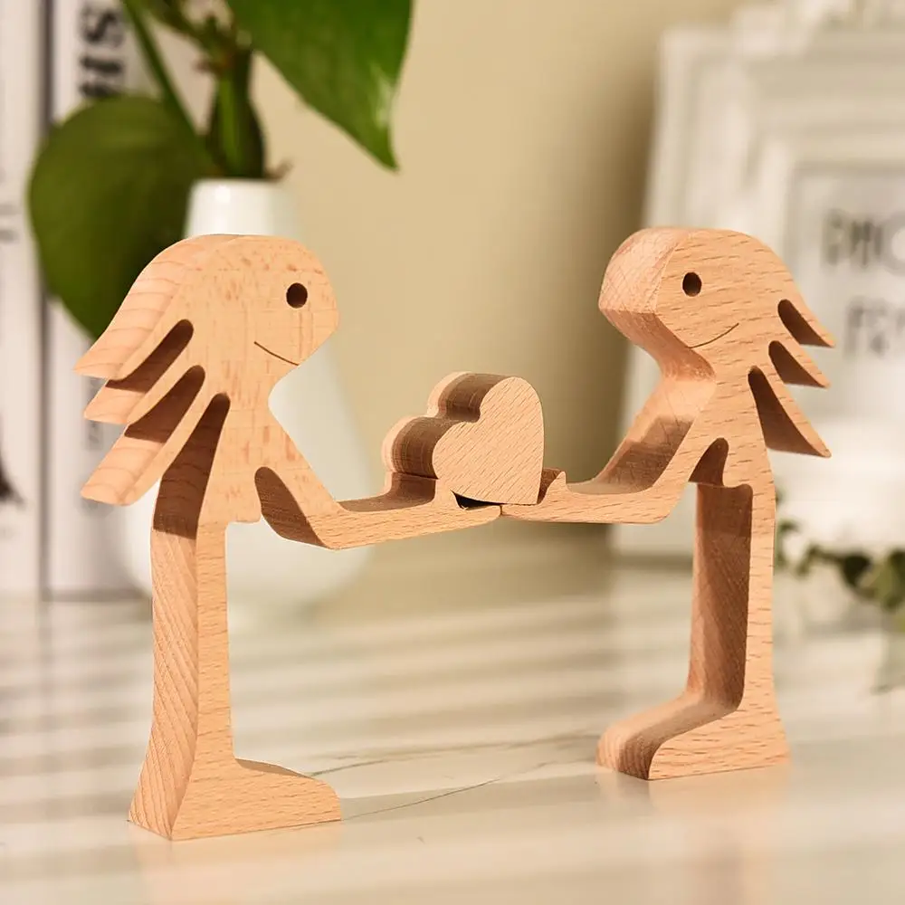 Family Wooden Statue Couple Human And Dog Figurines Home Decor Craft Table Ornaments Gifts Office Desk Accessories Dekoration Family Wooden Statue Couple Human And Dog Figurines Home Decor Craft Table Ornaments Gifts Office Desk Accessories Dekoration