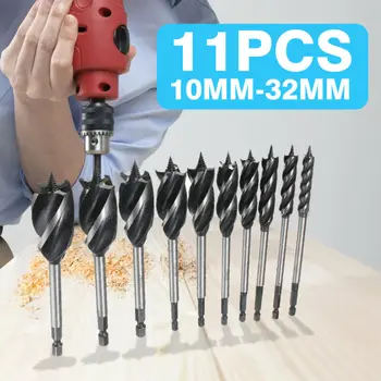11pcs/Set 10mm-32mm High-Carbon SteelAuger Woodworking Drill Bits Joiner Carpenter Fast Cut Replacement Hand Tools
11pcs/Set 10mm-32mm High-Carbon SteelAuger Woodworking Drill Bits Joiner Carpenter Fast Cut Replacement Hand Tools