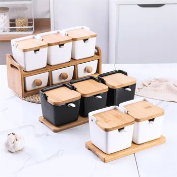 Nordic Minimalist Creative Ceramic Seasoning Pot Ceramic Spice Jar with Bamboo Lid Salt Storage Box Kitchen Organizer Condiments
Nordic Minimalist Creative Ceramic Seasoning Pot Ceramic Spice Jar with Bamboo Lid Salt Storage Box Kitchen Organizer Condiments