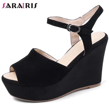 SARAIRIS High Wedges Sheepskin Genuine Leather Sandals Women High Wedges Solid Sandals Ladies Platform Shoes
SARAIRIS High Wedges Sheepskin Genuine Leather Sandals Women High Wedges Solid Sandals Ladies Platform Shoes