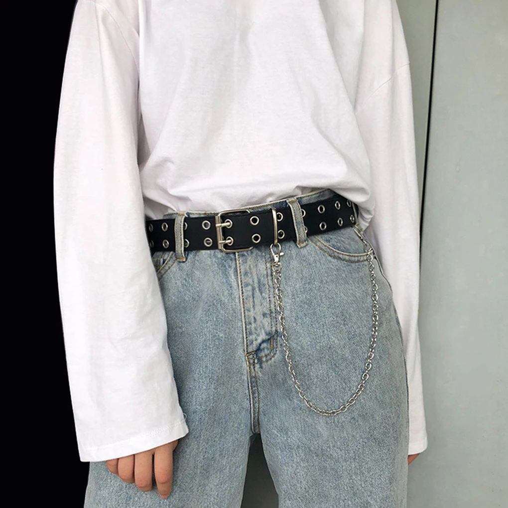 New Style Women Fashion Double Hole Pin Buckle Waist Belt for Jeans Metal Waist Punk Chain Luxury Belts PU Leather Decorative
New Style Women Fashion Double Hole Pin Buckle Waist Belt for Jeans Metal Waist Punk Chain Luxury Belts PU Leather Decorative