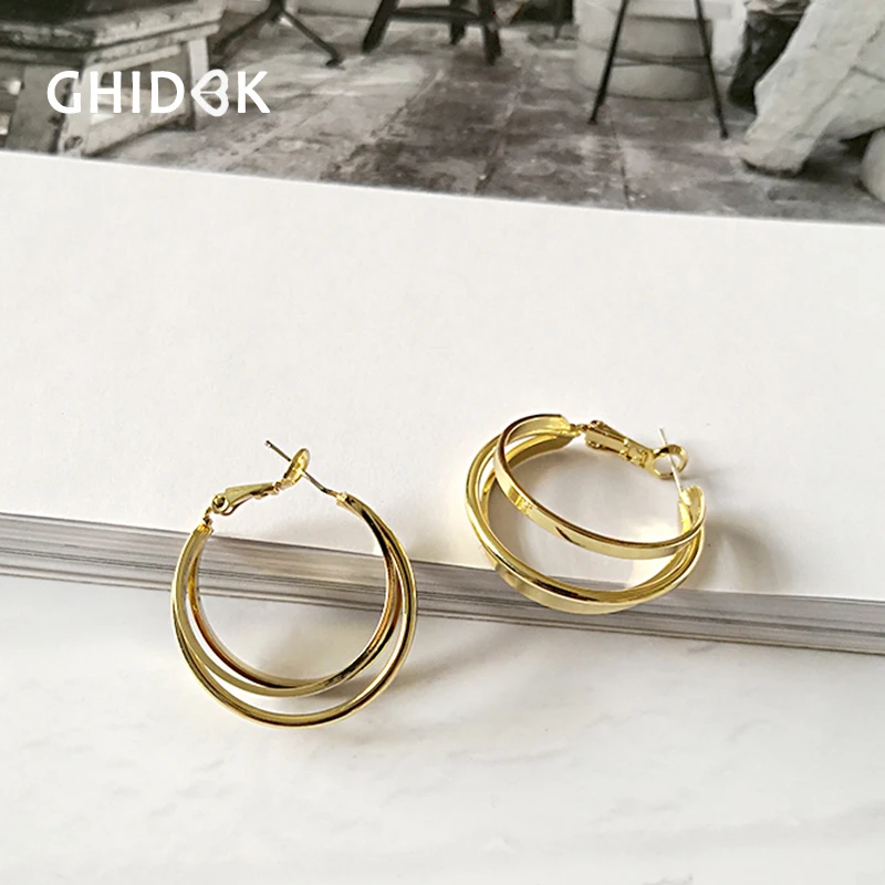 GHIDBK Personalized Hollow Layered Demo Hoop Earrings Dainty Three Circle Earring Hoops Minimalist Earring Aros Jewelry on Sale
GHIDBK Personalized Hollow Layered Demo Hoop Earrings Dainty Three Circle Earring Hoops Minimalist Earring Aros Jewelry on Sale