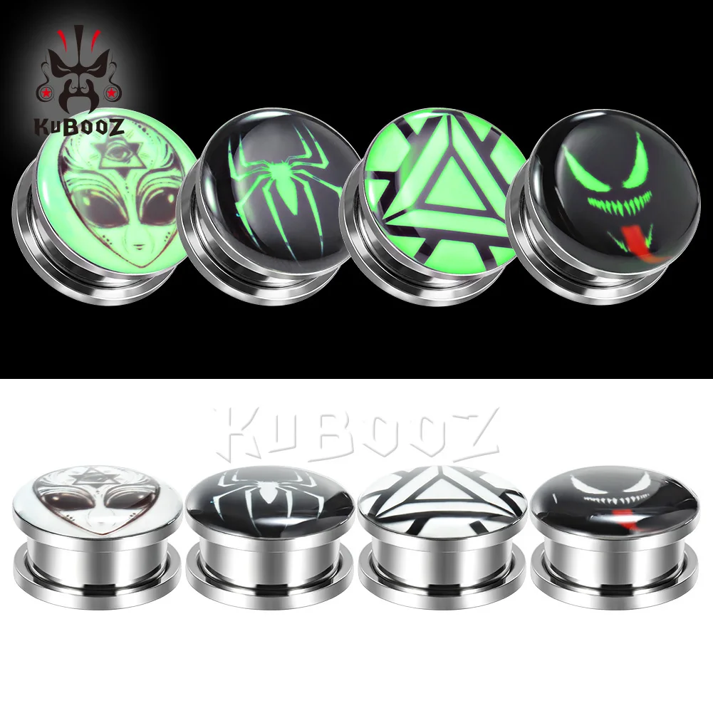 KUBOOZ New Stainless Steel Shine In The Dark Alien Spider Venom Logo Ear Plugs Tunnels Gauges Earring Expanders Stretchers 2PCS
KUBOOZ New Stainless Steel Shine In The Dark Alien Spider Venom Logo Ear Plugs Tunnels Gauges Earring Expanders Stretchers 2PCS