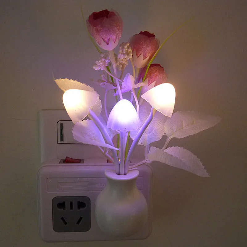 1PC EU Plug Mushroom Rose Light Sensor Home Bedroom Decor Colorful Nightlights 220V LED Night Light Lamp Free Shipping 
1PC EU Plug Mushroom Rose Light Sensor Home Bedroom Decor Colorful Nightlights 220V LED Night Light Lamp Free Shipping
