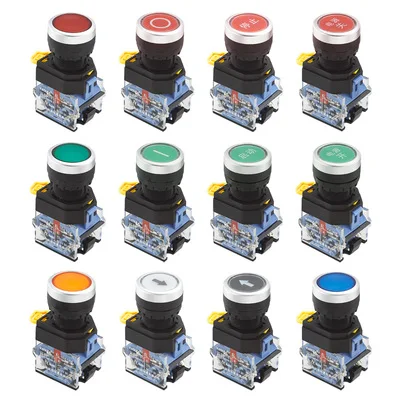 1Pcs 22mm 4 Screw Circular small size Flat round Panel Cutout LA38-11 LA38-11BN ON-OFF Momentary/Self locking Push button switch
1Pcs 22mm 4 Screw Circular small size Flat round Panel Cutout LA38-11 LA38-11BN ON-OFF Momentary/Self locking Push button switch