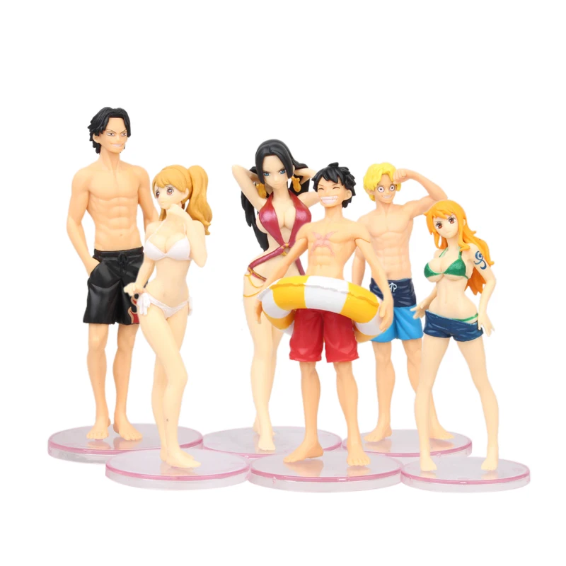 6 PCS/LOT Anime One Piece Swimsuit Luffy Ace Nami Sanji Vivi Cartoon Model Doll PVC Action Figure Toy Collection Gift
6 PCS/LOT Anime One Piece Swimsuit Luffy Ace Nami Sanji Vivi Cartoon Model Doll PVC Action Figure Toy Collection Gift