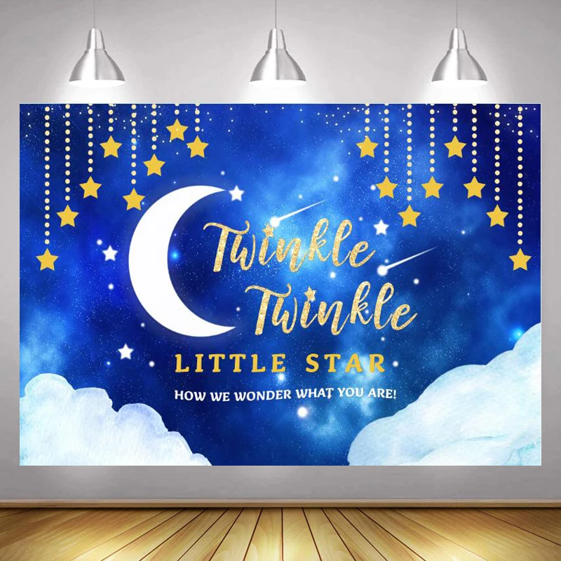 Blue Twinkle Twinkle Little Star Photo Backdrop Baby Shower Kids Moon Cloud Happy Birthday Party Decoration Backgrounds Banner
Blue Twinkle Twinkle Little Star Photo Backdrop Baby Shower Kids Moon Cloud Happy Birthday Party Decoration Backgrounds Banner